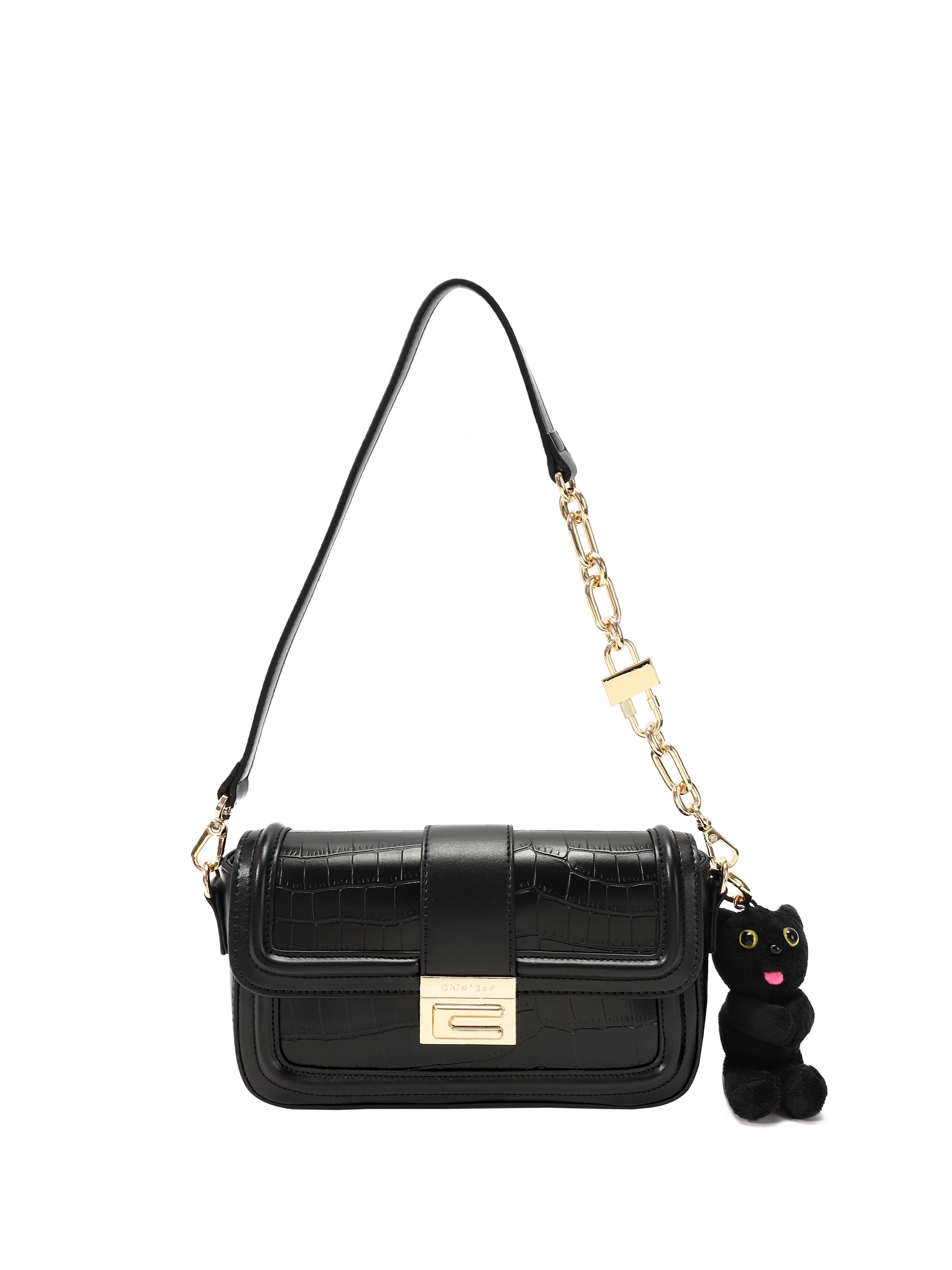 FASHION  Straw Raffia Calfskin Chain Medium Deauville Tote Beige Black