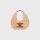  CELINE CELINE CLASSIC PANIER HOBO BAG IN RAFFIA AND CALFSKIN NATURAL / TAN