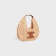  CELINE CELINE CLASSIC PANIER HOBO BAG IN RAFFIA AND CALFSKIN NATURAL / TAN