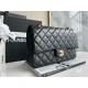 CHANEL  CLASSIC HANDBAG Lambskin & Gold-Tone Metal Black