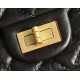 CHANEL  MINI 2.55 HANDBAG Glittered Aged Calfskin Gold-Tone Metal  black