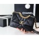 CHANEL 19 HANDBAG Shiny Lambskin, Gold-Tone black