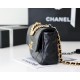 CHANEL 19 HANDBAG Shiny Lambskin, Gold-Tone black