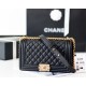 CHANEL HANDBAG LE BOY  Calfskin & Ruthenium-Finish Metal Black ( 4 colors)