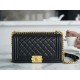 CHANEL HANDBAG LE BOY  Calfskin & Ruthenium-Finish Metal Black ( 4 colors)