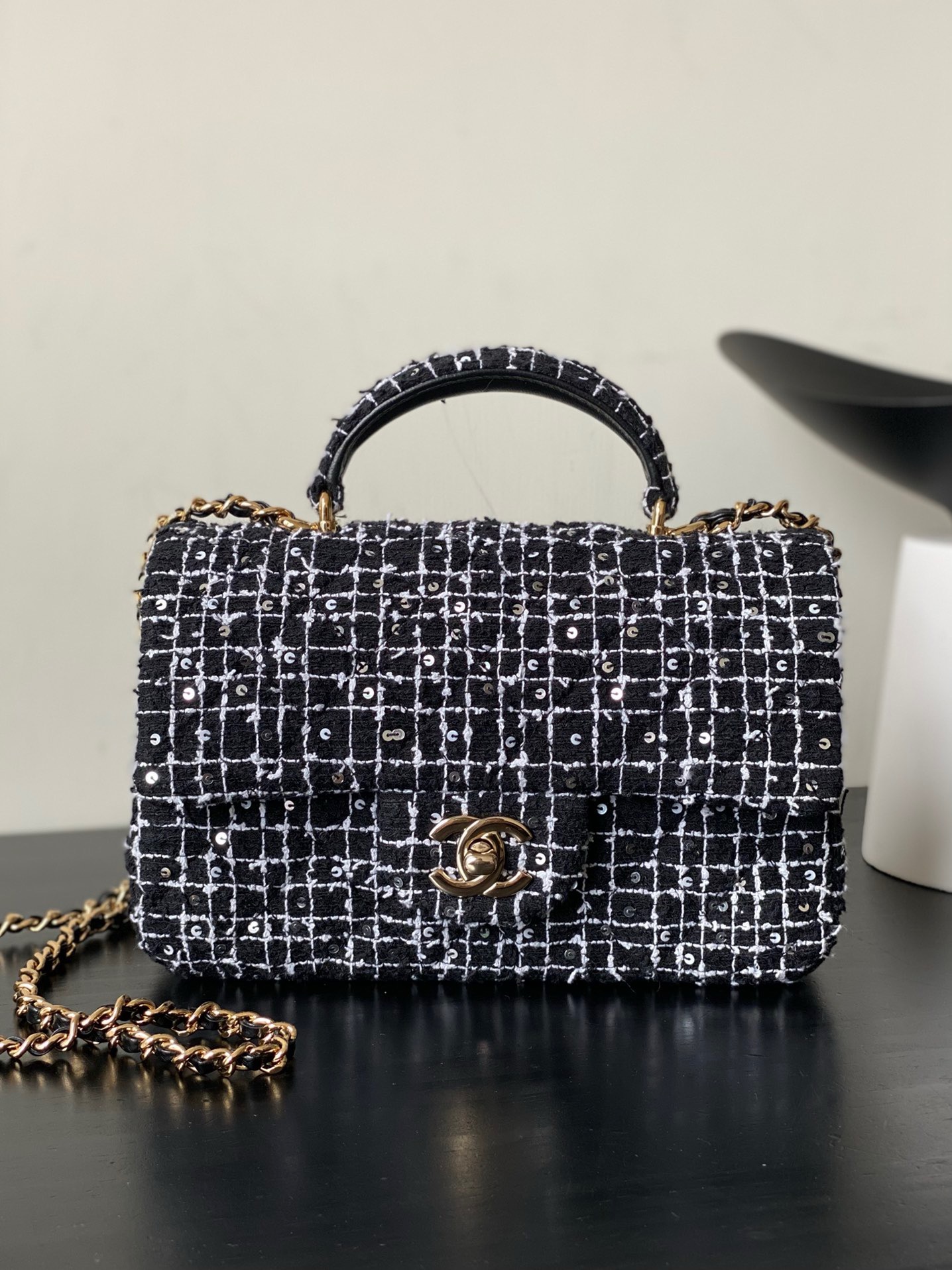 CHANEL MINI FLAP BAG WITH TOP HANDLE
