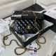 CHANEL CLUTCH WITH CHAIN Lambskin & Gold-Tone Metal Black