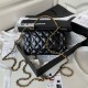 CHANEL CLUTCH WITH CHAIN Lambskin & Gold-Tone Metal Black