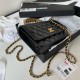 CHANEL CLUTCH WITH CHAIN Lambskin & Gold-Tone Metal Black