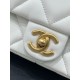 CHANEL  24S  MINI FLAP BAG Lambskin, Imitation Pearls & Gold Metal white