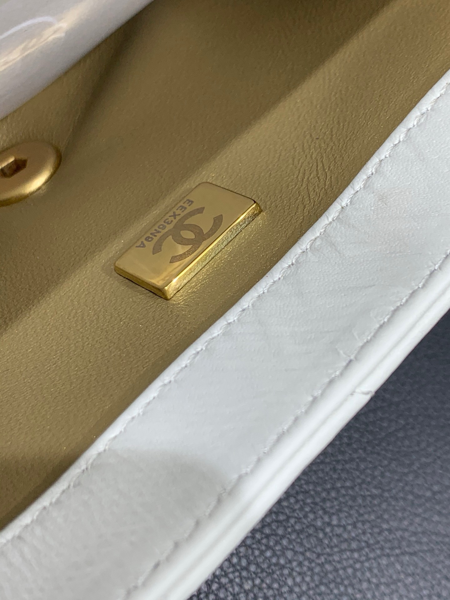 CHANEL  24S  MINI FLAP BAG Lambskin, Imitation Pearls & Gold Metal white