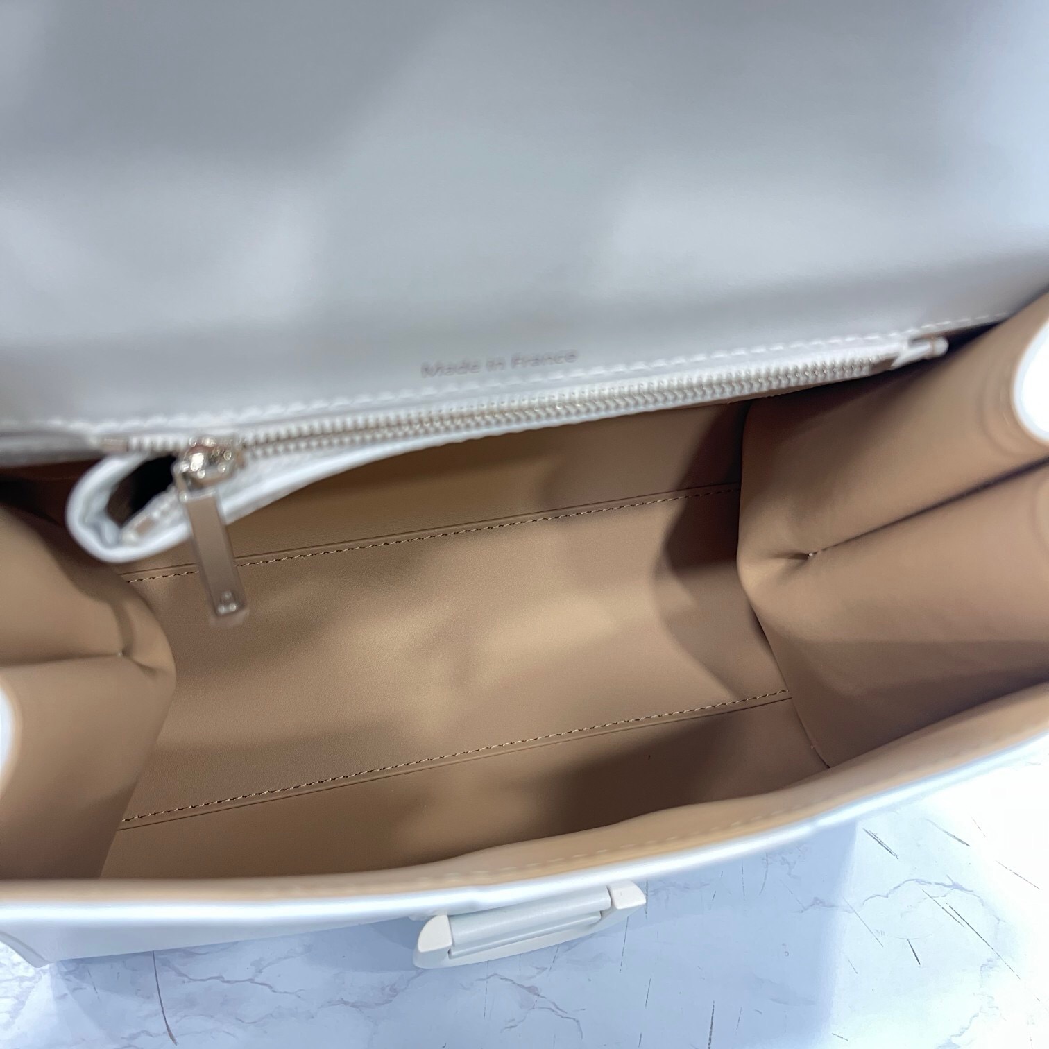 Delvaux  Brillant MM in Box Calf in  white 