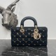 DIOR Medium Lady D-Joy Bag  Latte Cannage Lambskin with Gold-Finish Sun Studs (2 colors) 