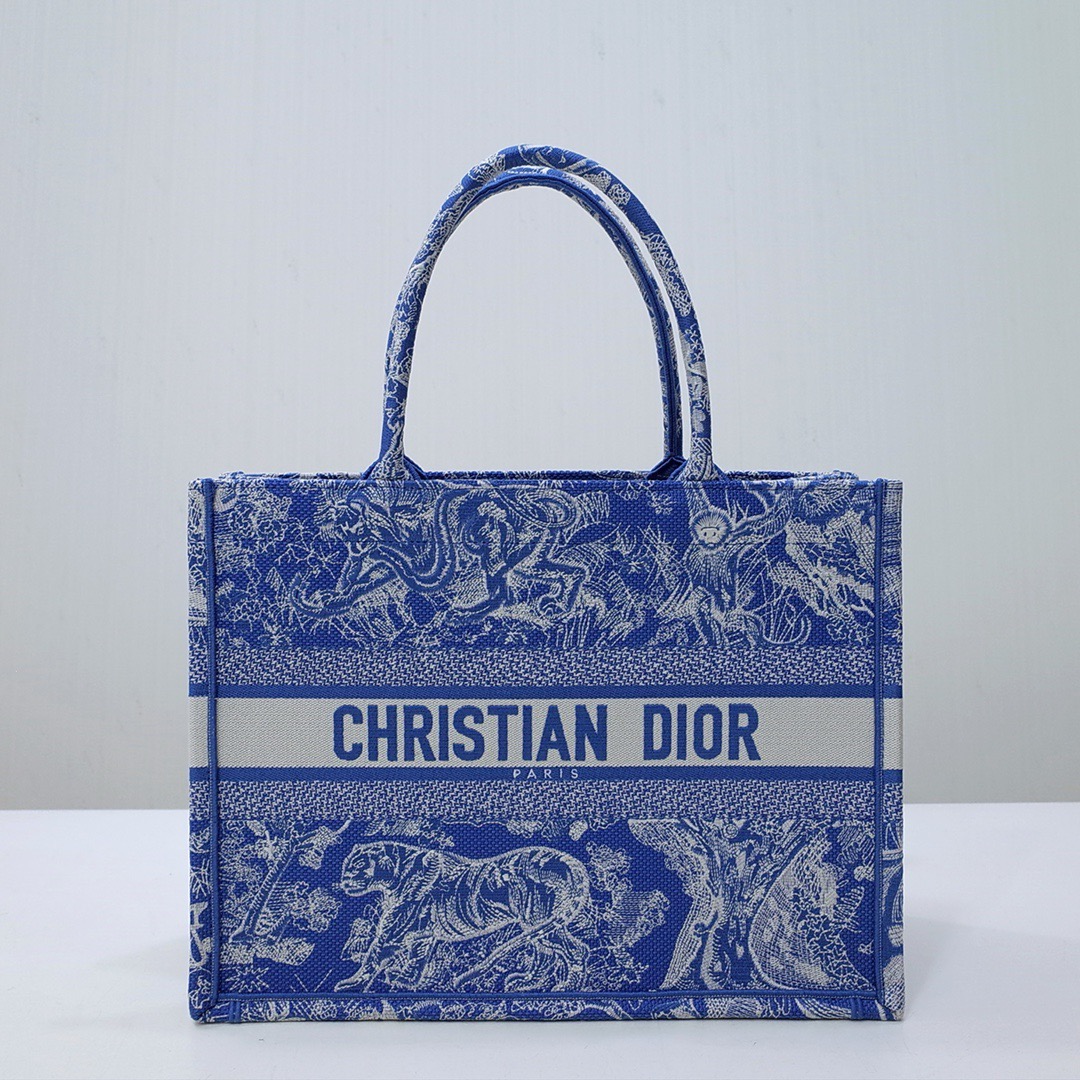 DIOR Canvas Embroidered Large Dioriviera Toile De Jouy Book Tote Beige (4 colors)