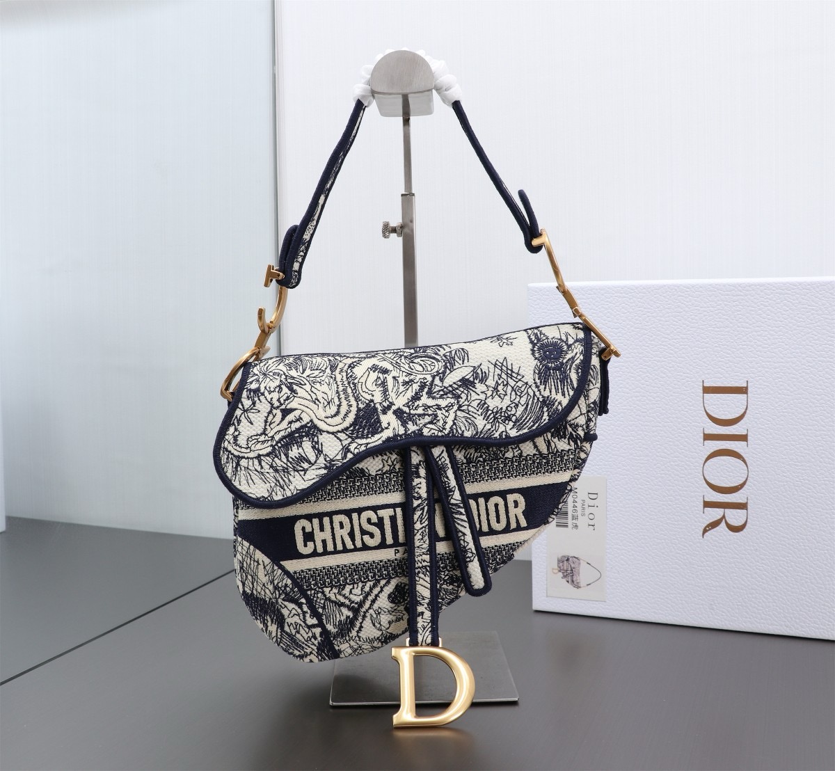 Dior Saddle Bag with Strap  Blue Dior Oblique Jacquard（2 colors）