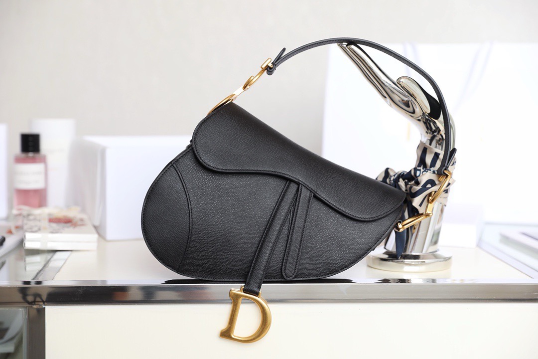 Dior Saddle Bag with Strap  Black Grained Calfskin（4 colors）