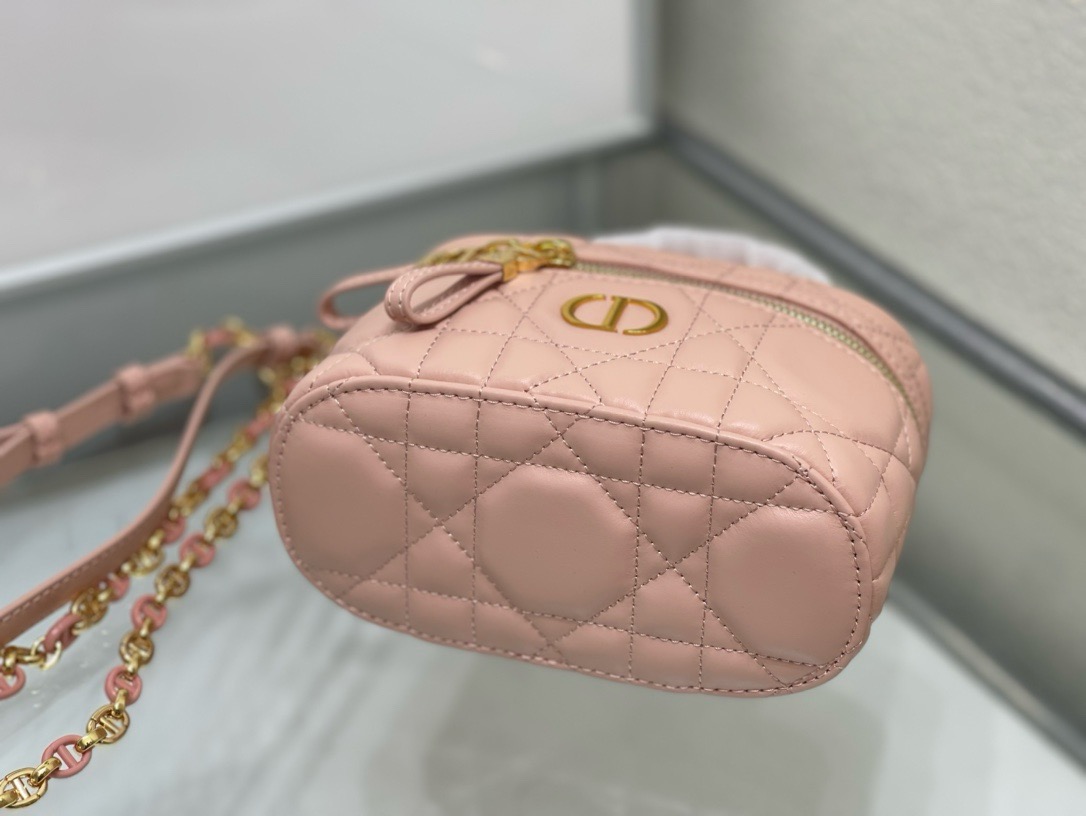 Dior Caro Mini Vanity CasePowder Pink Macrocannage Lambskin  ( 3 colors)