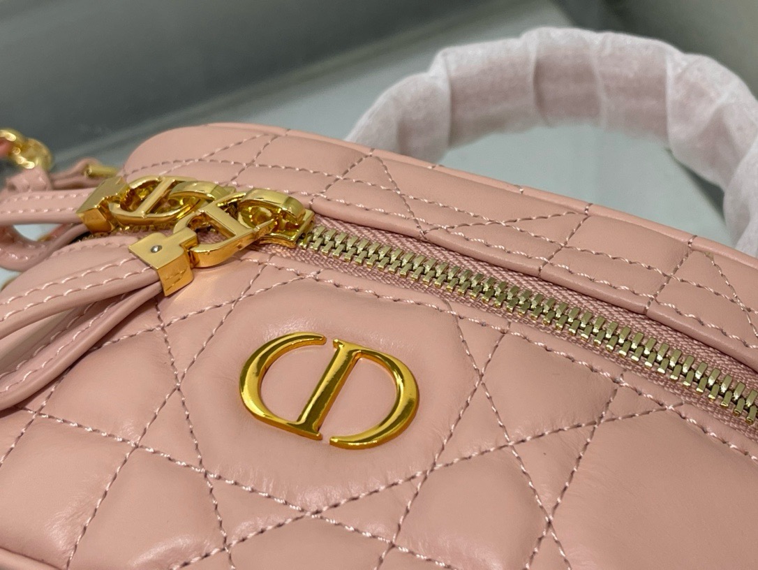Dior Caro Mini Vanity CasePowder Pink Macrocannage Lambskin  ( 3 colors)