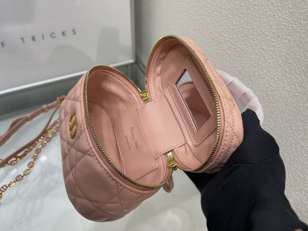 Dior Caro Mini Vanity CasePowder Pink Macrocannage Lambskin  ( 3 colors)