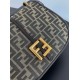 Fendi  C’mon Medium Brown FF jacquard fabric and leather bag（4 colors）