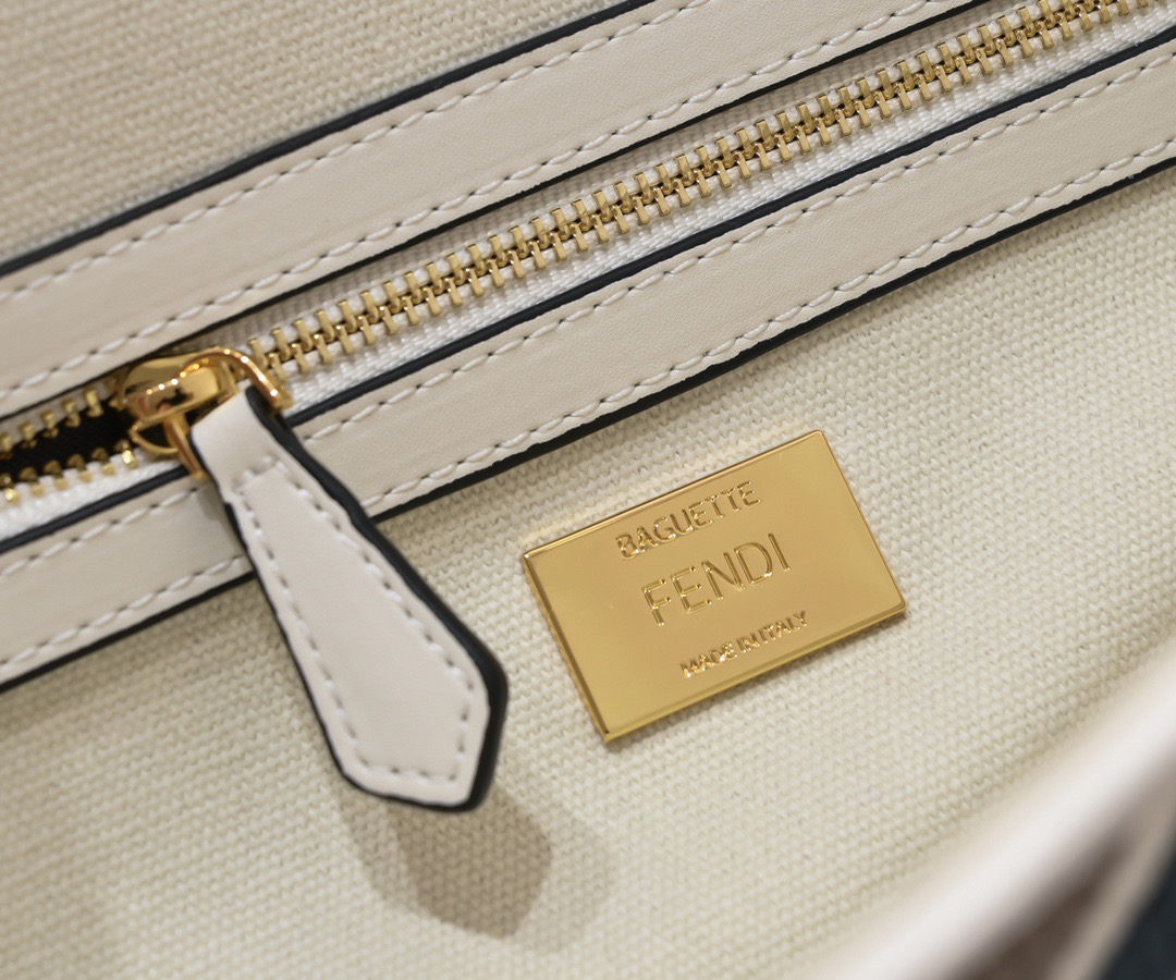 Fendi  Baguette Multicolor canvas bag with FF embroidery（4 colors）