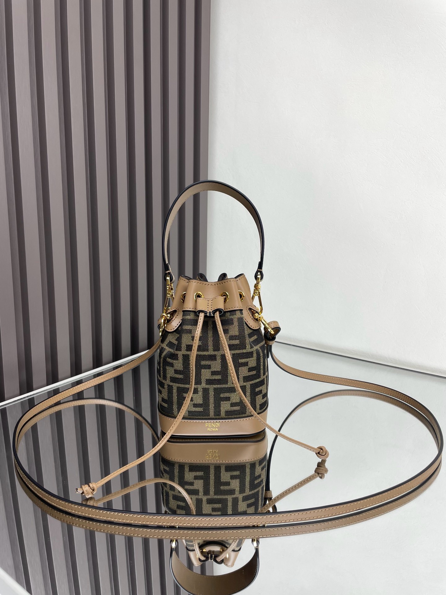 Fendi Mon Tresor Brown FF fabric mini-bag（3 colors）