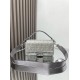 Fendi  Baguette Silver leather bag with crystal FF motif