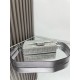 Fendi  Baguette Silver leather bag with crystal FF motif