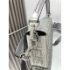 Fendi  Baguette Silver leather bag with crystal FF motif
