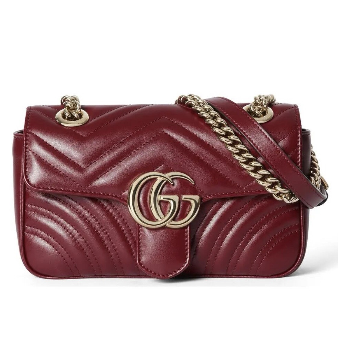 GUCCI GG MARMONT MINI SHOULDER BAG Gucci Rosso Ancora