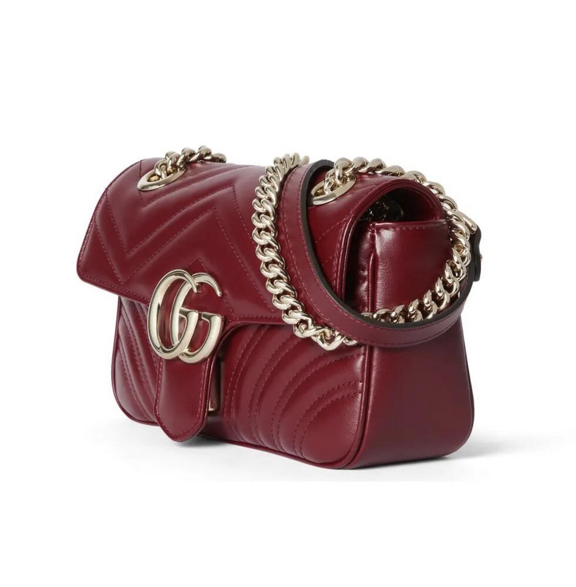 GUCCI GG MARMONT MINI SHOULDER BAG Gucci Rosso Ancora