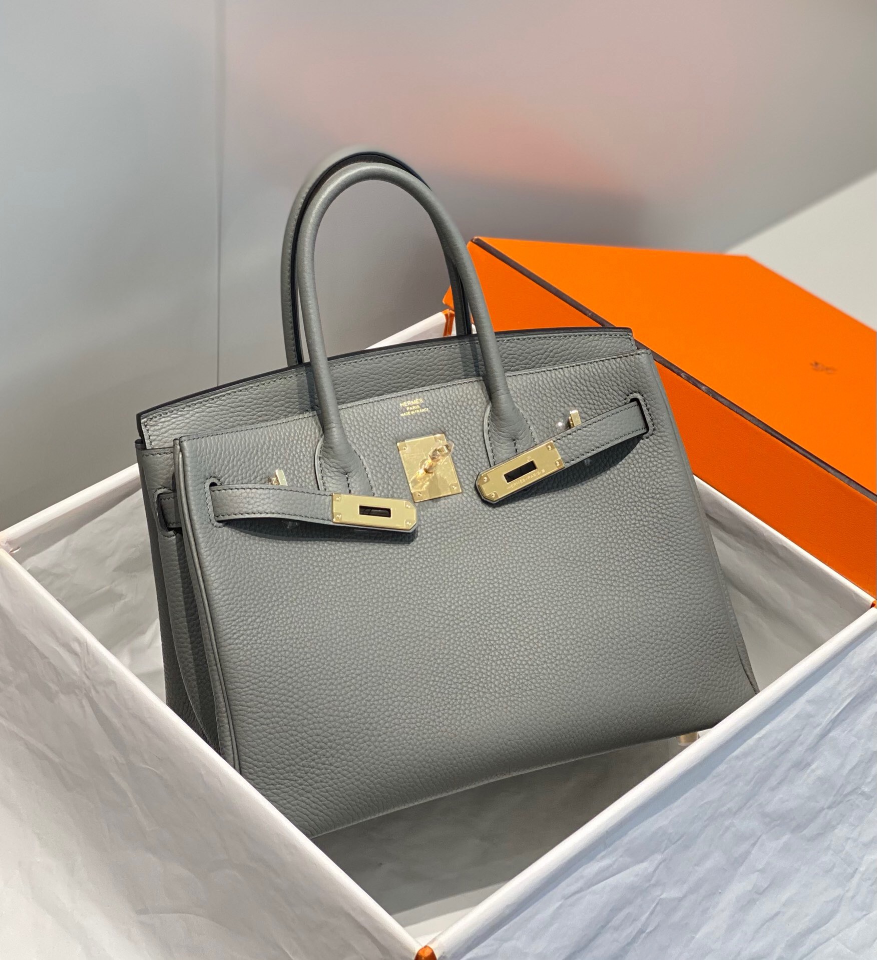   Hermes Birkin 25 & 30 & 35 Cumulonimbus gray