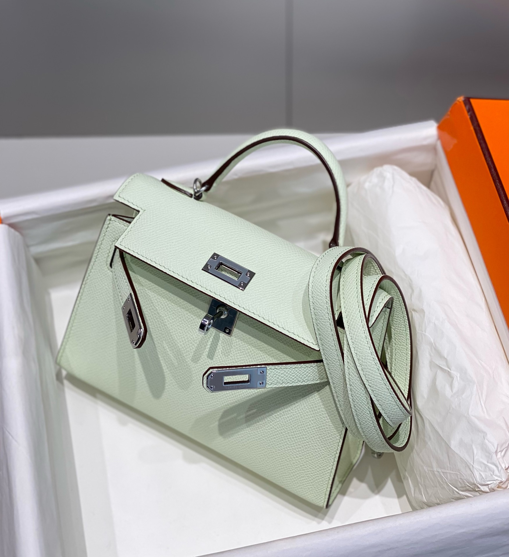 Hermès Kelly Sellier 20  Epsom Palladium Hardware