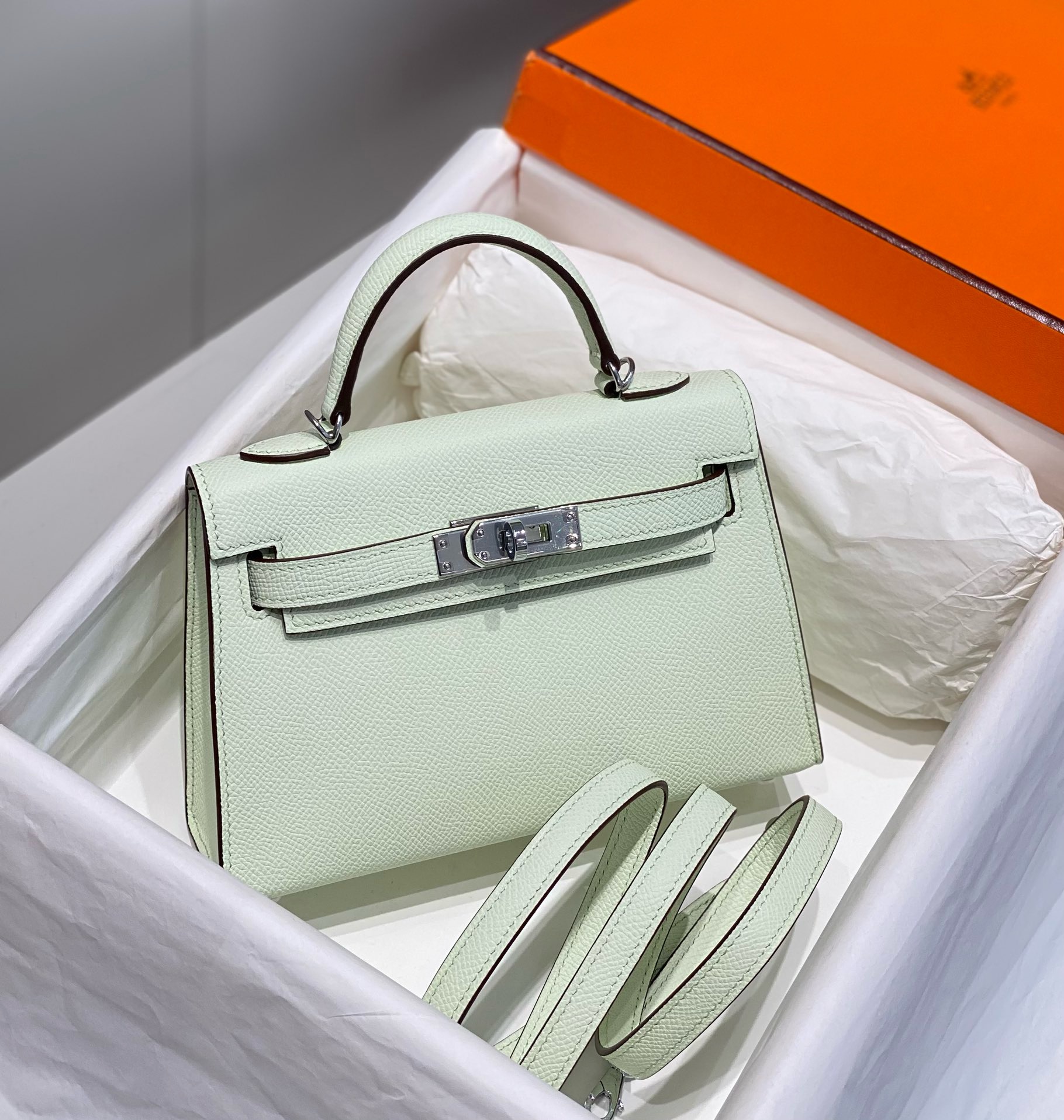 Hermès Kelly Sellier 20  Epsom Palladium Hardware
