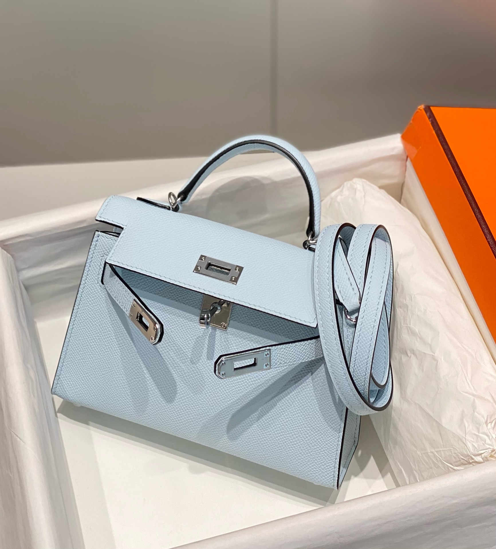 Hermès Kelly Sellier 20  Epsom Palladium Hardware