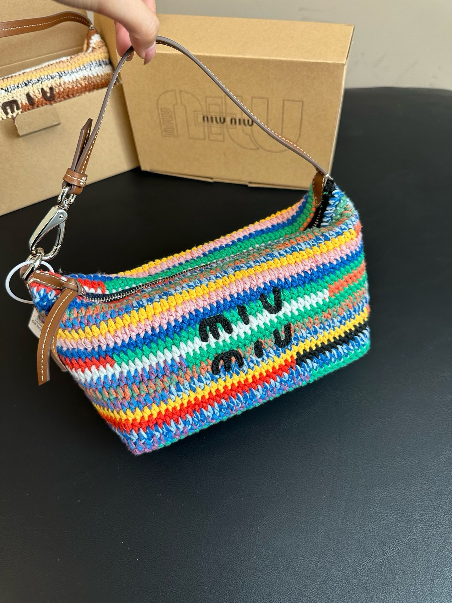 Miu Miu Crochet pouch Multicolored