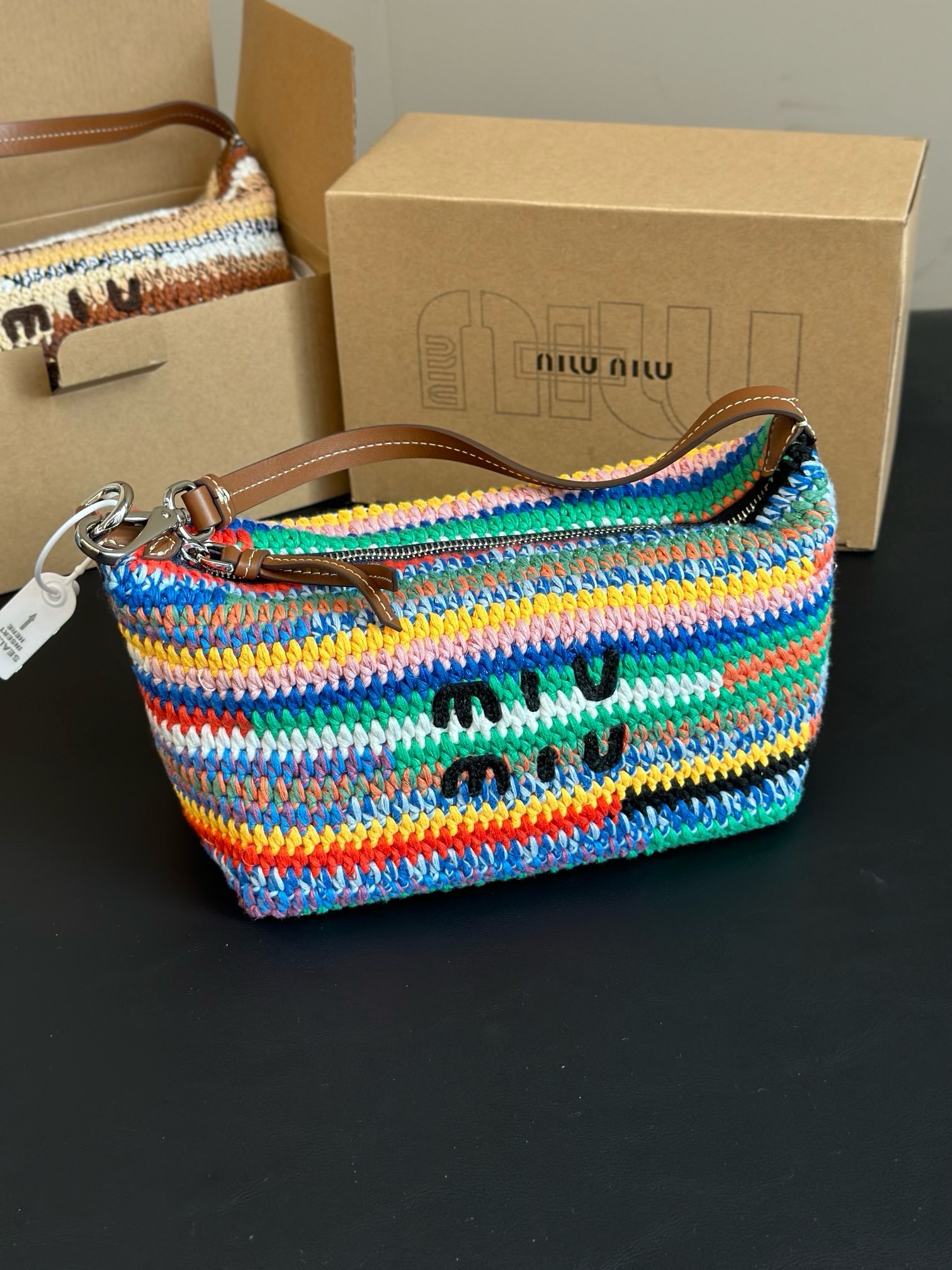 Miu Miu Crochet pouch Multicolored