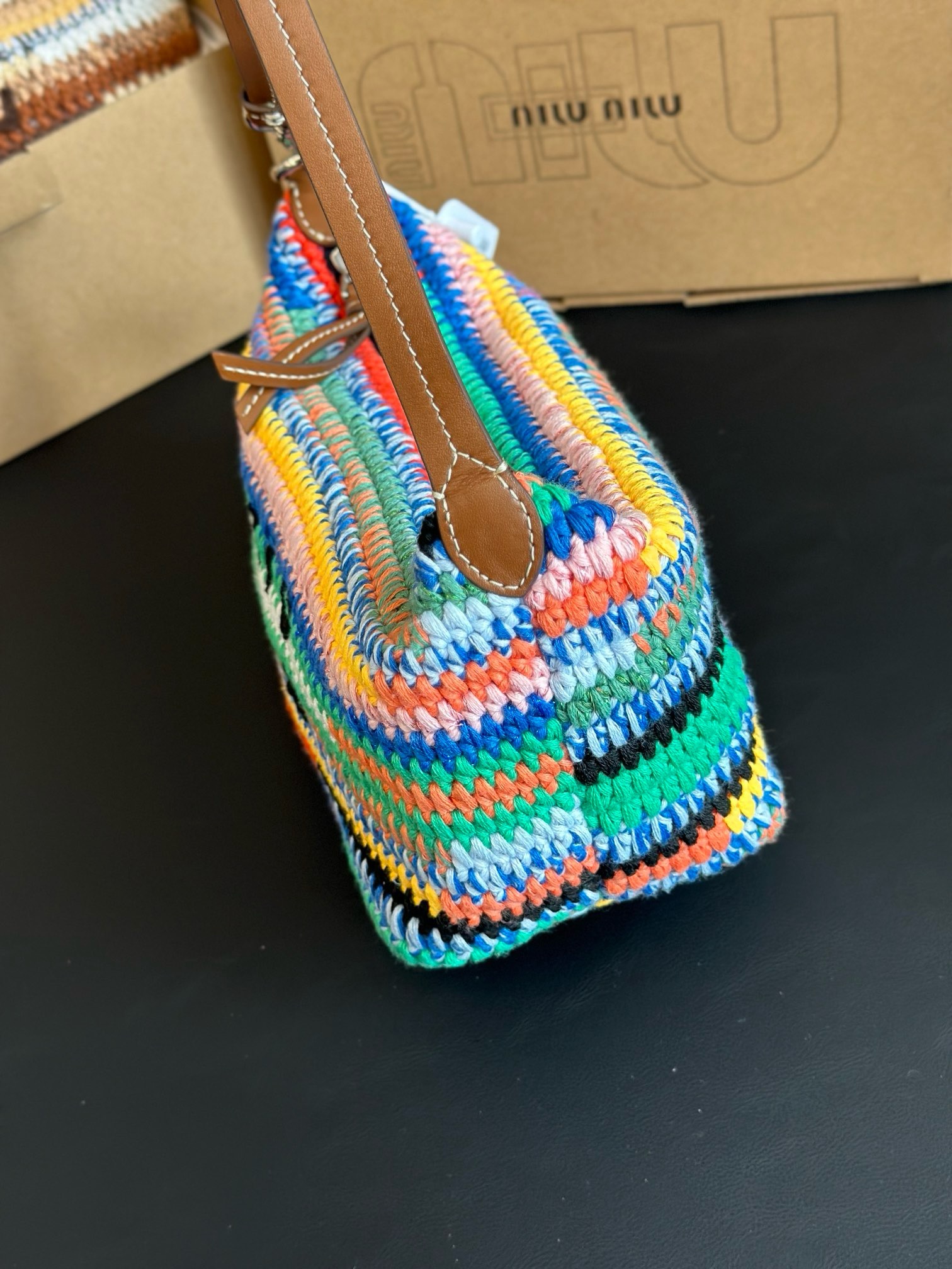 Miu Miu Crochet pouch Multicolored