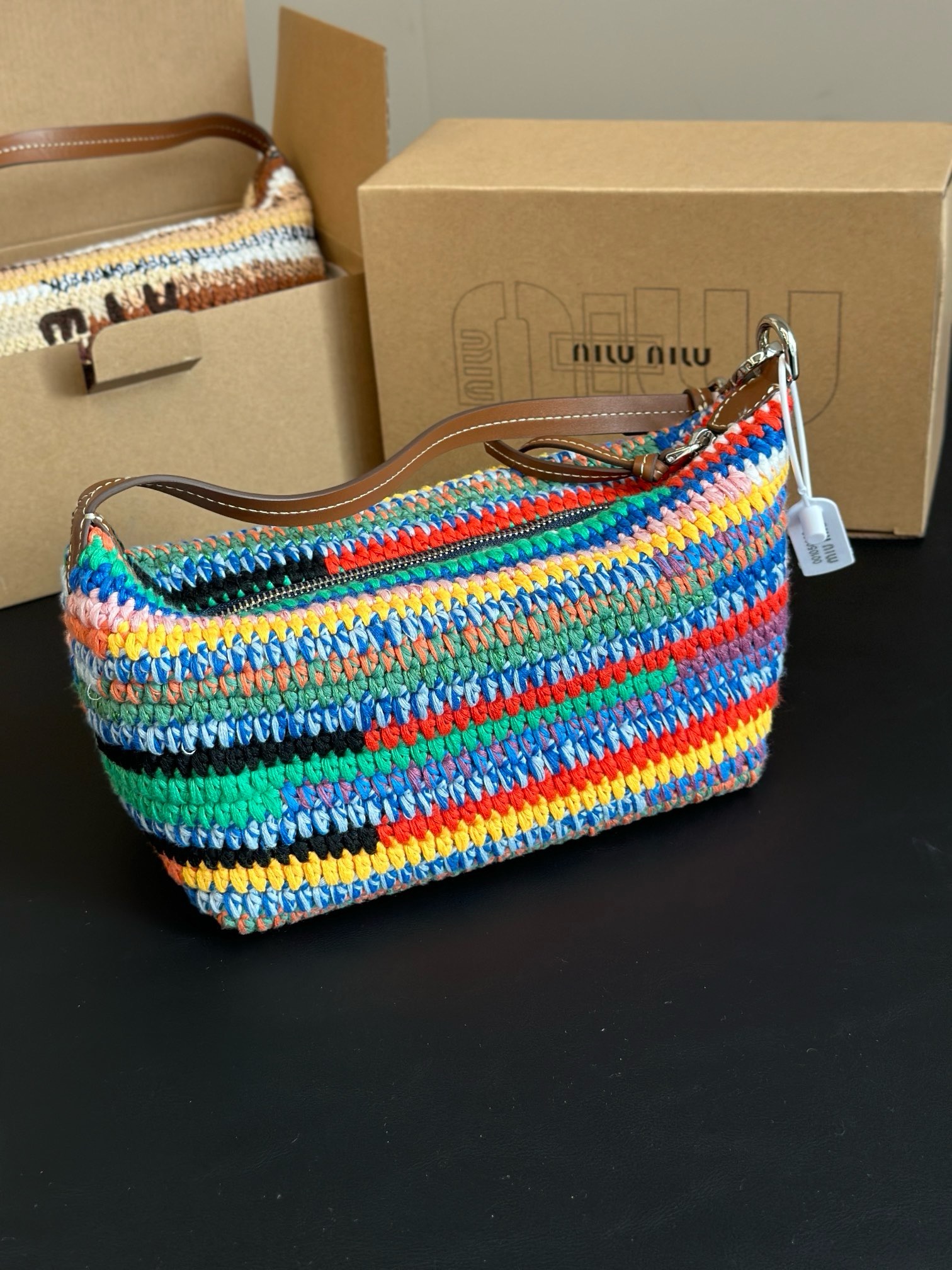 Miu Miu Crochet pouch Multicolored