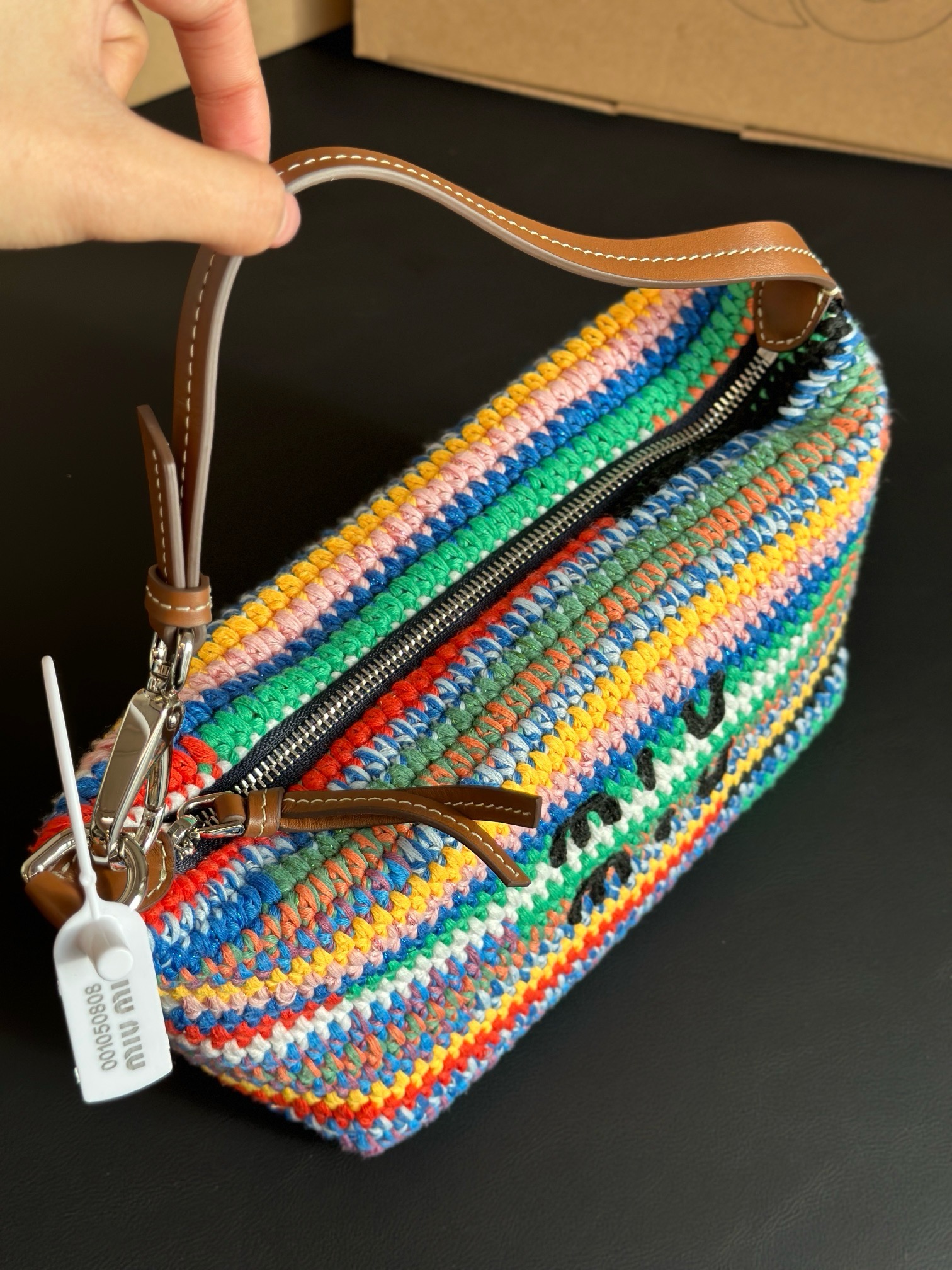 Miu Miu Crochet pouch Multicolored
