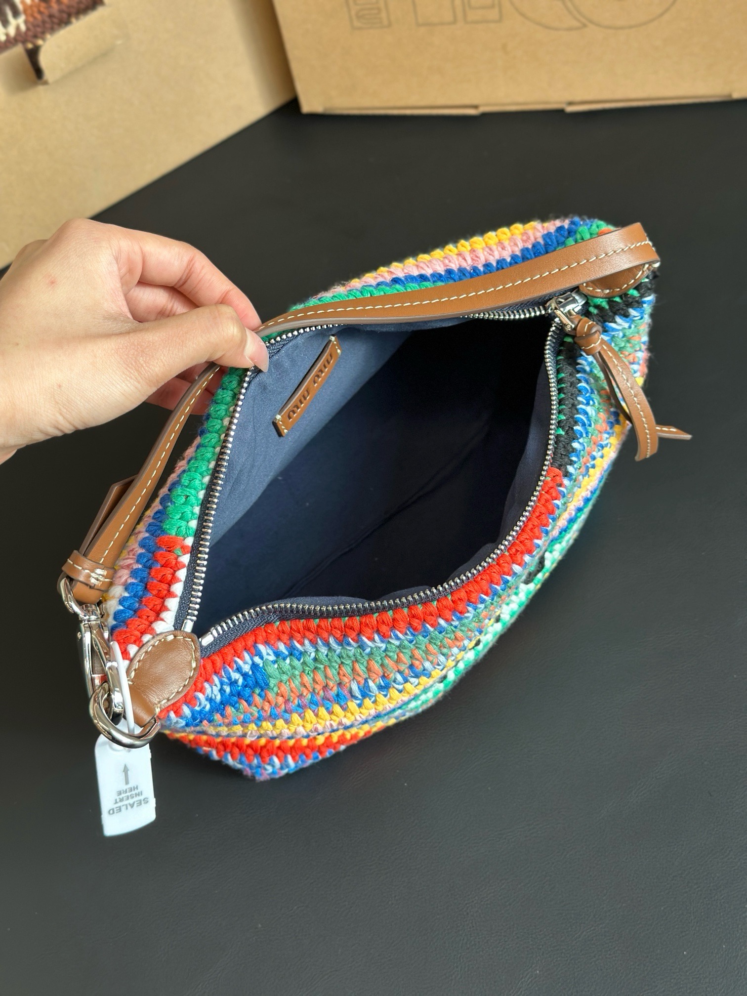Miu Miu Crochet pouch Multicolored