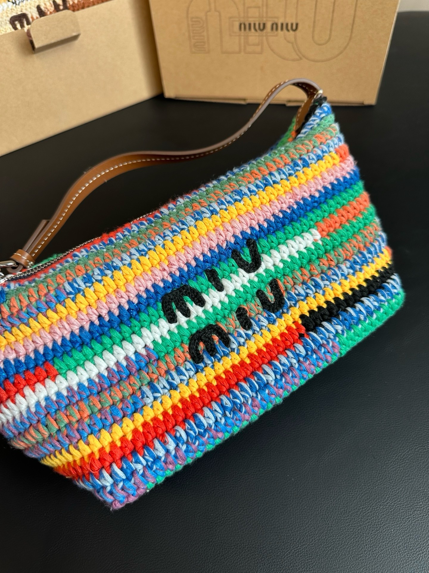 Miu Miu Crochet pouch Multicolored