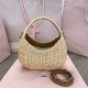 Miu Miu Wander woven raffia-effect yarn hobo bag with leather details