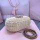 Miu Miu Wander woven raffia-effect yarn hobo bag with leather details