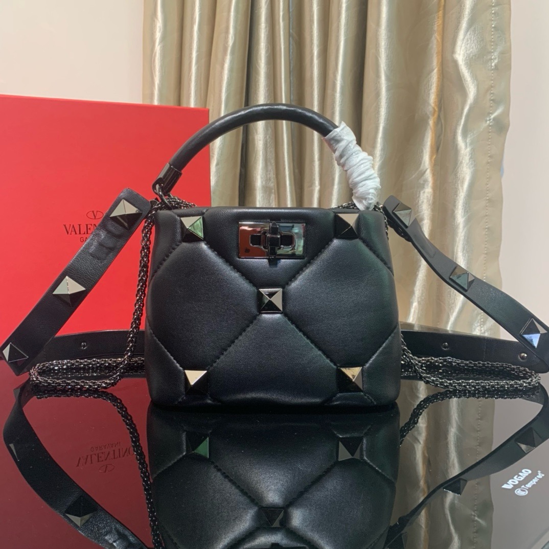 Valentino Small Roman Stud The Handle Bag In Nappa for Woman 
