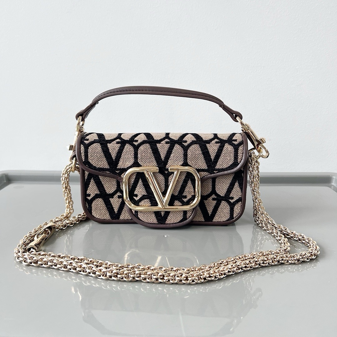  VALENTINO GARAVANI LOCÒ SMALL SHOULDER BAG WITH JEWEL LOGO