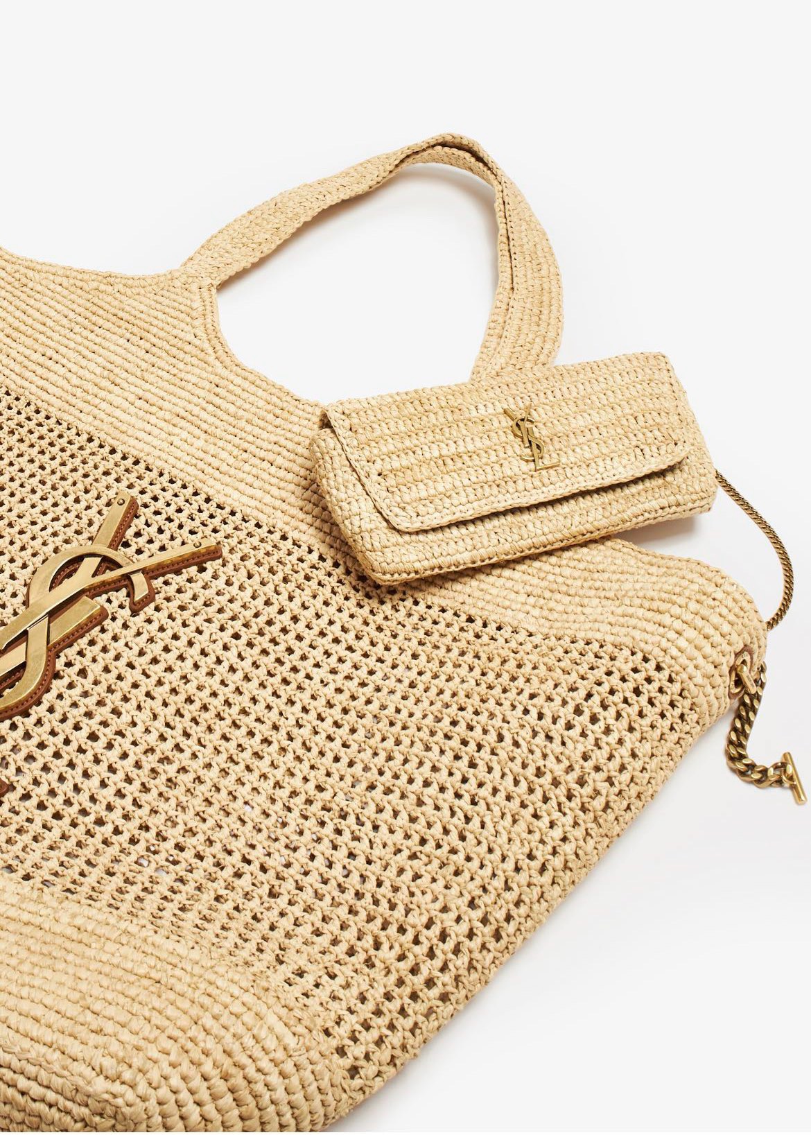 YSL SAINT LAURENT ICARE IN RAFFIA