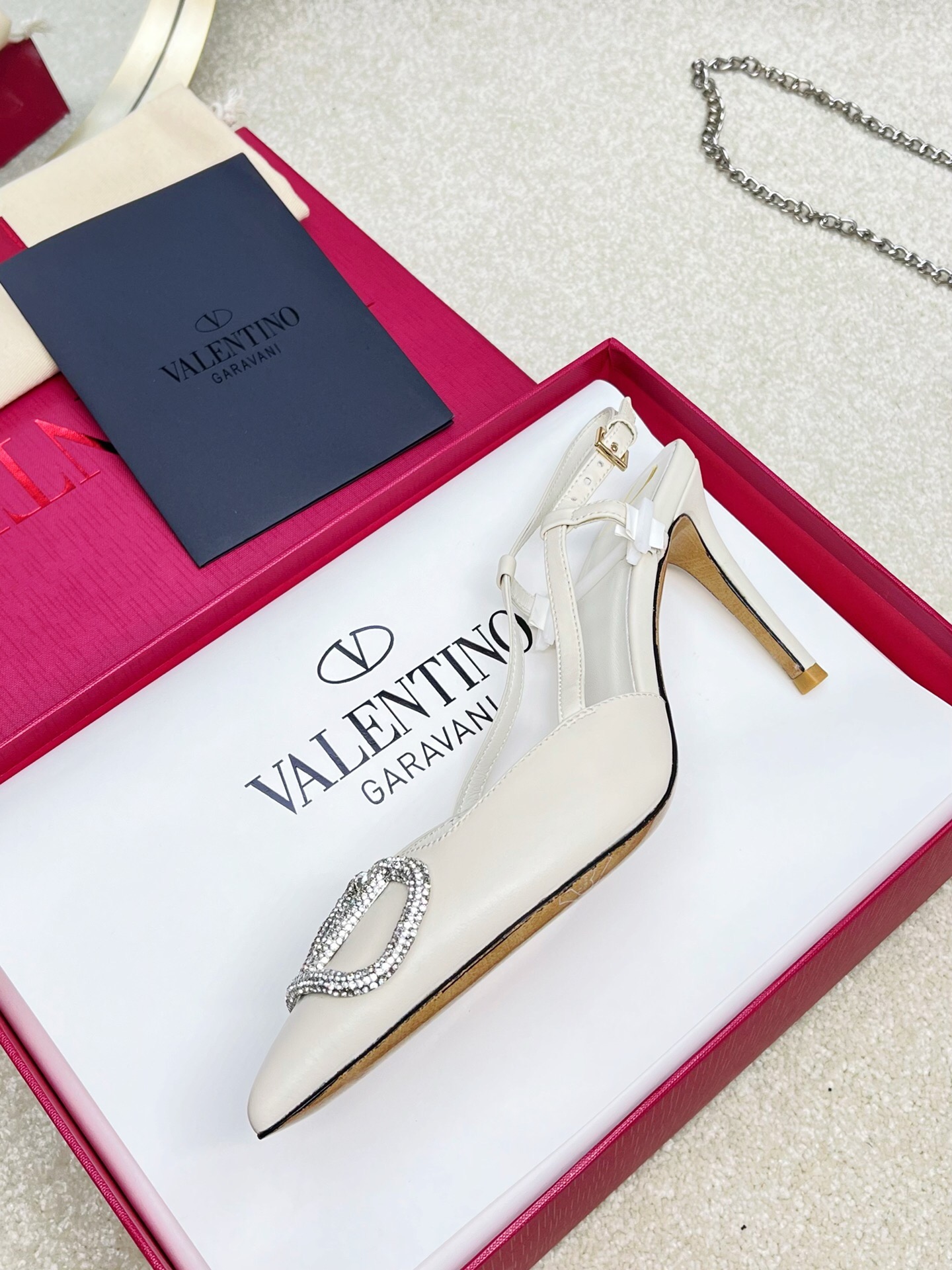 Valentino VLOGO SIGNATURE SLINGBACK PUMP IN CALFSKIN LEATHER 80MM