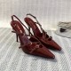 Miu Miu pump  shoes Patent leather slingbacks with buckles ( heel 10.5cm ) 