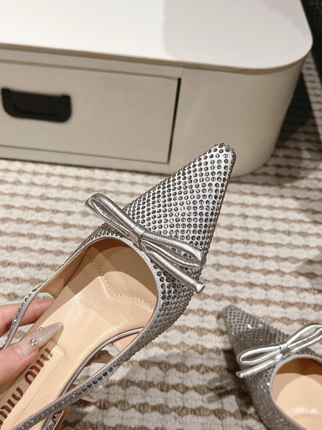 Miu Miu pump  shoes Satin slingback pumps ( heel 5.5cm ) 